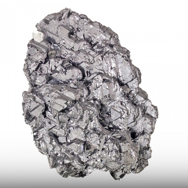 2.4" Bright Silver Gray GALENA Rare Flat Triangular Crystals Bulgaria