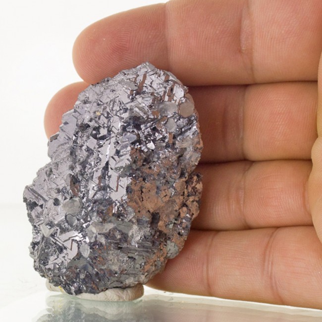 2.4" Bright Silver Gray GALENA Rare Flat Triangular Crystals Bulgaria