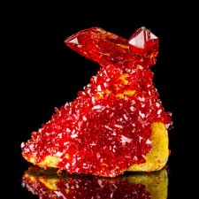 2.3" Shiny Rhodo Red PRUSKITE Sharp Transparent Crystals to 1.4" Poland for sale 2.3" Shiny Rhodo Red PRUSKITE Sharp Transparent Crystals to 1.4" Poland for sale