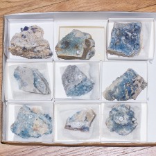 Wholesale Flat 9 pieces BLUE FLUORITE Crystals onQuartz Bingham NM @$20 for sale Wholesale Flat 9 pieces BLUE FLUORITE Crystals onQuartz Bingham NM @$20 for sale