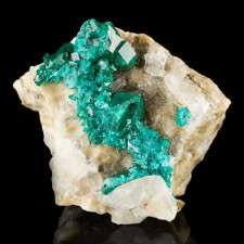 2.0" Sparkling Emerald Green DIOPTASE CRYSTALS with Calcite Kazakhstan for sale 2.0" Sparkling Emerald Green DIOPTASE CRYSTALS with Calcite Kazakhstan for sale