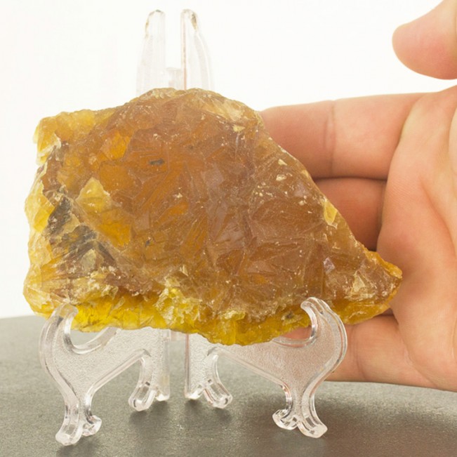 4.5" Sharp Golden FLUORITE Crystals Impressive when Backlit China for sale