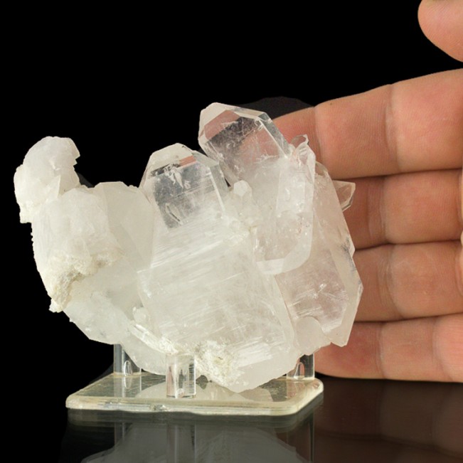 4" SharpGemmy FADEN QUARTZ Crystal Group w/Multiple WhiteLines Pakistan for sale