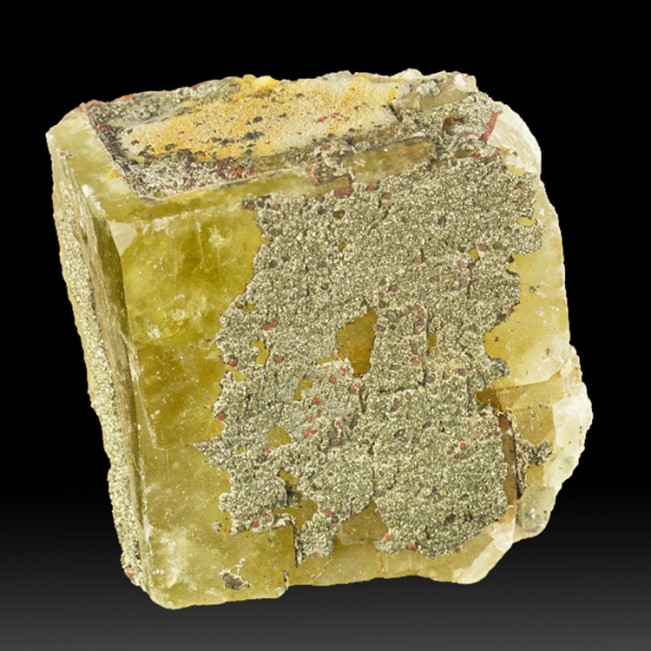 3.8" Gemmy YELLOW FLUORITE Cubic Crystals with Golden PYRITE Morocco for sale