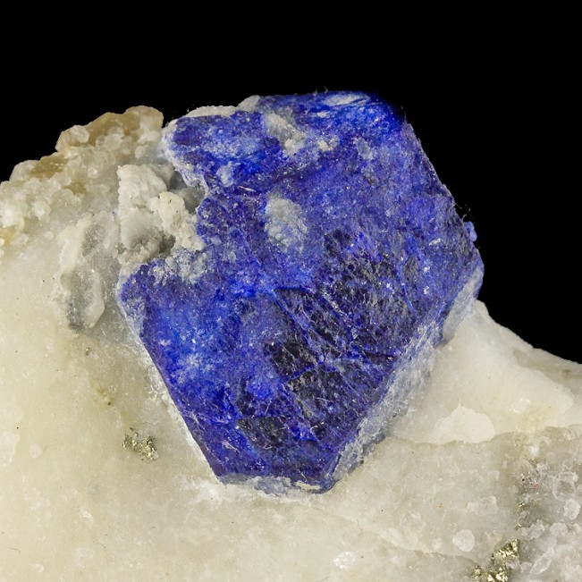 1.1" Deep Blue LAZURITE LAPIS LAZULI Crystal in 2.1" Marble Afghanistan for sale