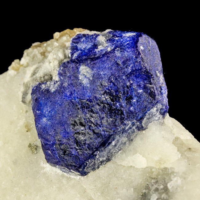 1.1" Deep Blue LAZURITE LAPIS LAZULI Crystal in 2.1" Marble Afghanistan for sale