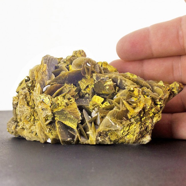 5.1" Sharp&Shiny CHALCOPYRITE +SIDERITE Metallic Golden Crystals China for sale