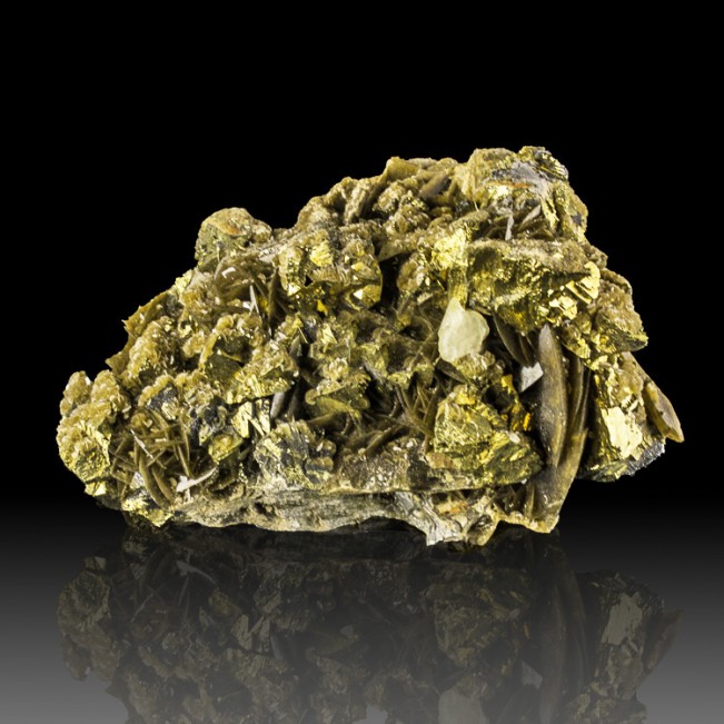 5.1" Sharp&Shiny CHALCOPYRITE +SIDERITE Metallic Golden Crystals China for sale