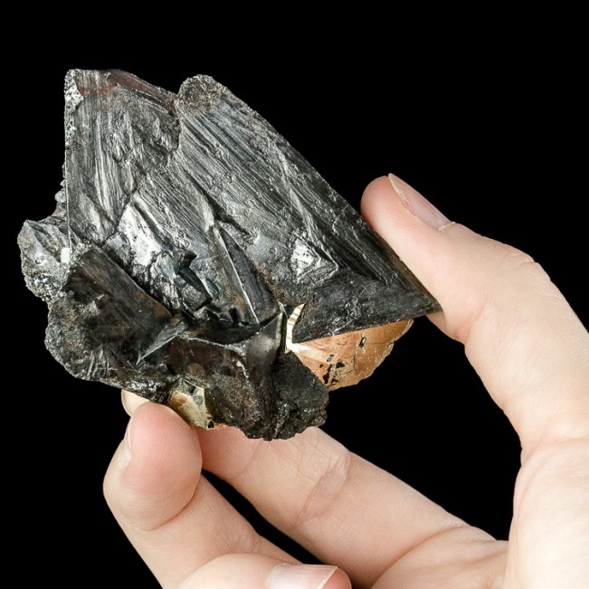 2.8" Metallic Luster TETRAHEDRITE Sharp Gray Triangular Crystals Peru for sale