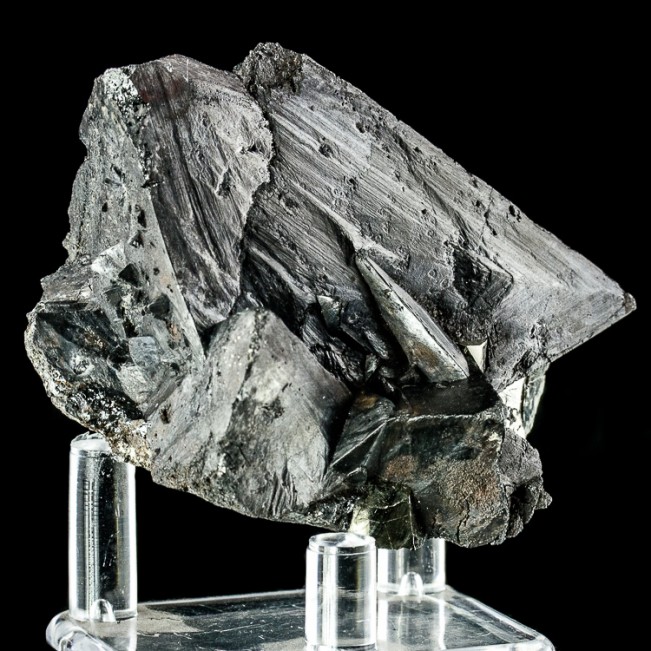 2.8" Metallic Luster TETRAHEDRITE Sharp Gray Triangular Crystals Peru for sale