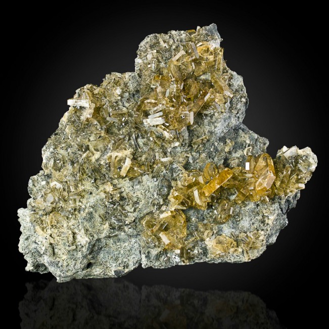 4.8" Rust Bucket Pocket GOLDEN BARITE Crystals to .7" Meikle Mine NV for sale