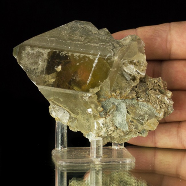 4.3" Glassy See Thru Clear BARITE Large Sharp Shiny Single Crystal Iowa for sale