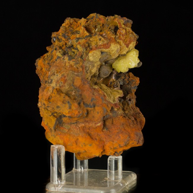 3.1" Yellow Green ADAMITE Sharp Lustrous Crystals on Limonite Mexico for sale