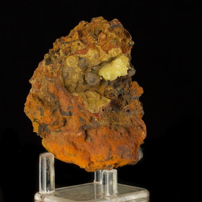 3.1" Yellow Green ADAMITE Sharp Lustrous Crystals on Limonite Mexico for sale