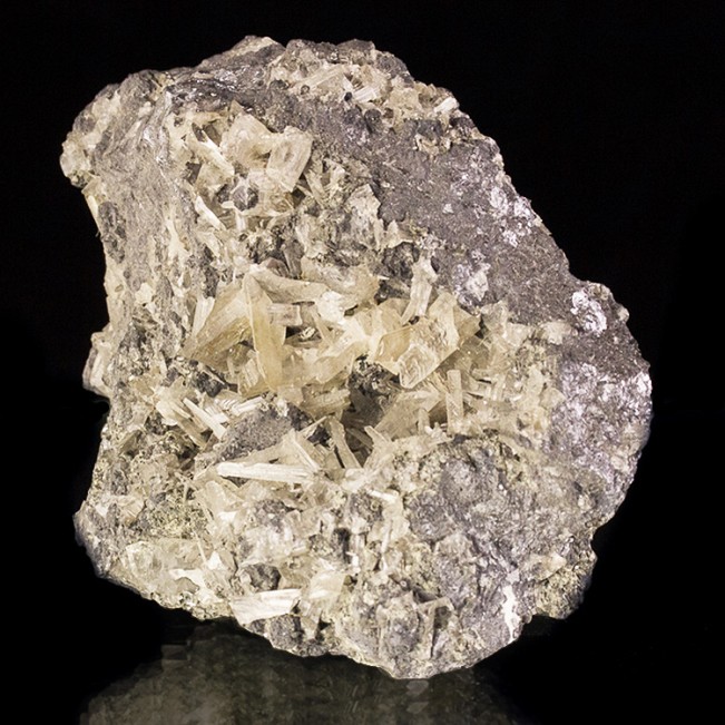 3.7" Superb CERUSSITE Sharp Terminated Crystals in Galena 1970s Morocco for sale