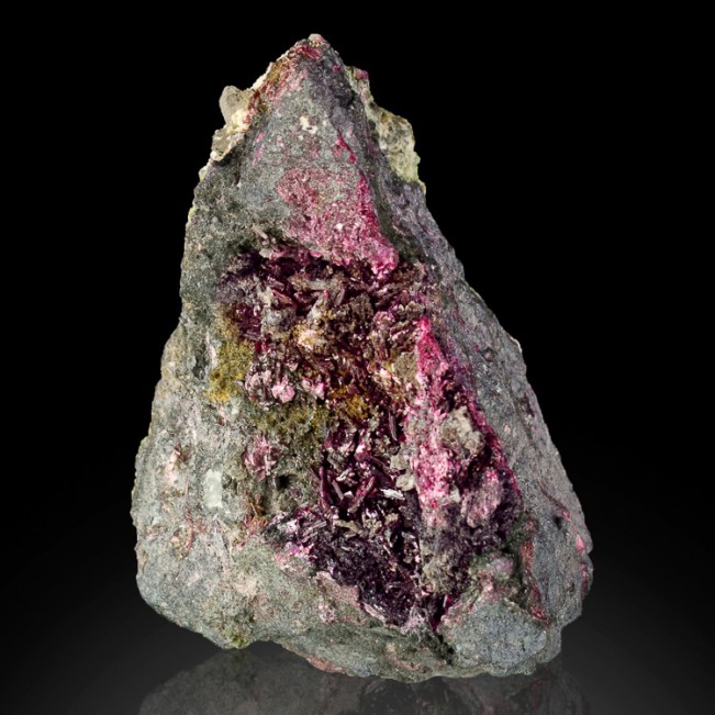 3.2" Vivid Dark Purple ERYTHRITE Sharp Flashy Crystals in Vug Morocco for sale