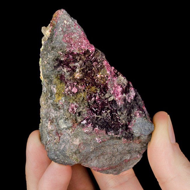 3.2" Vivid Dark Purple ERYTHRITE Sharp Flashy Crystals in Vug Morocco for sale