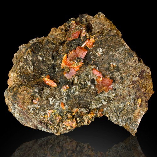 3" Matrix w/Sharp RedOrange WULFENITE Crystal...