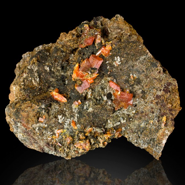 3" Matrix w/Sharp RedOrange WULFENITE Crystals to .3" Red Cloud Mine AZ for sale