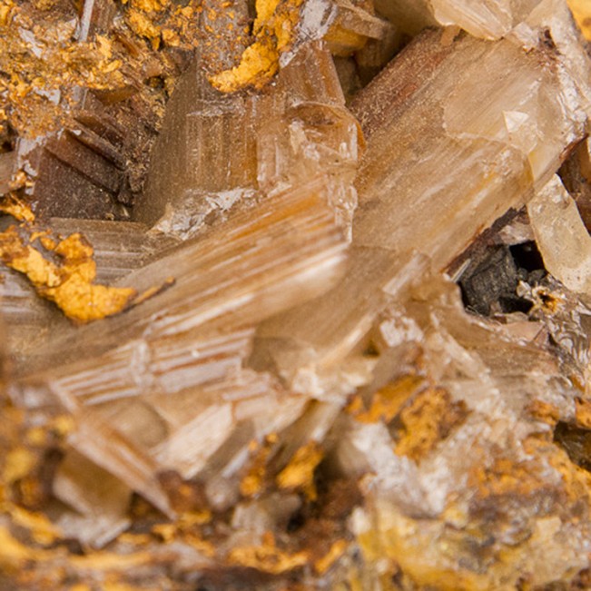4.5" Gemmy Clear-PaleYellow ANGLESITE Striated Terminated Crystals to 2"-Morocco