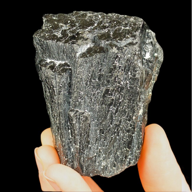 2.7" Lustrous Black ILVAITE Sharp Chunky Chisel-Tip Crystal-Mongolia-for sale