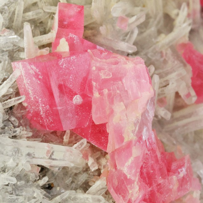 2.3" RosyRed RHODOCHROSITE 15 Crystals +NeedleQuartz Sweet Home Mine CO for sale