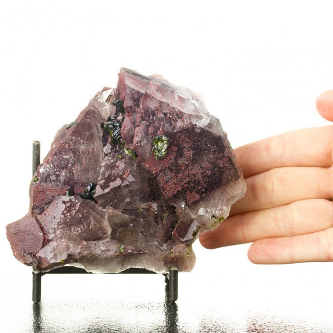 4.4" Lustrous RedPurple AMETHYST Crystals w/Green EPIDOTE Sichuan China for sale