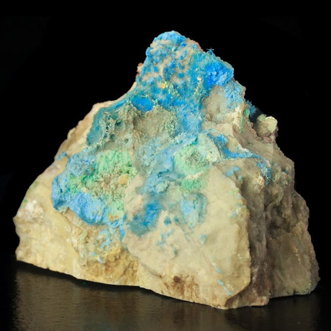 4" Neon Turquoise Blue CYANOTRICHITE Acicular Fuzzy Crystals China for sale