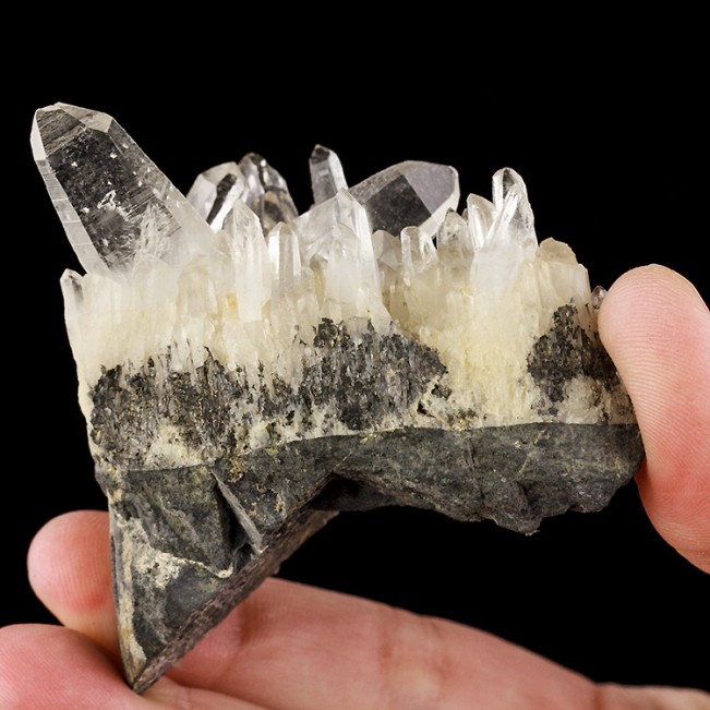2.4" Sharp Water Clear JAPAN LAW TWIN QUARTZ Crystal on Matrix Peru for sale
