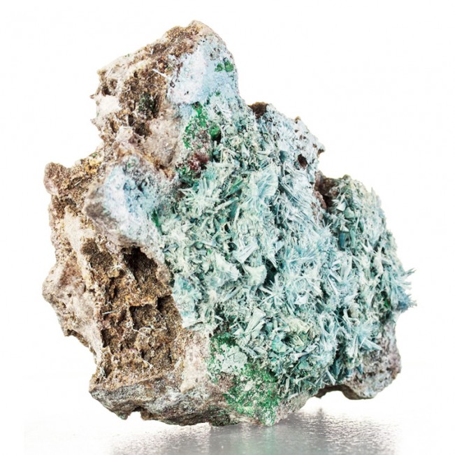 4.3" Vibrant Turquoise PLANCHEITE Radiating Acicular Crystals D.R.Congo for sale
