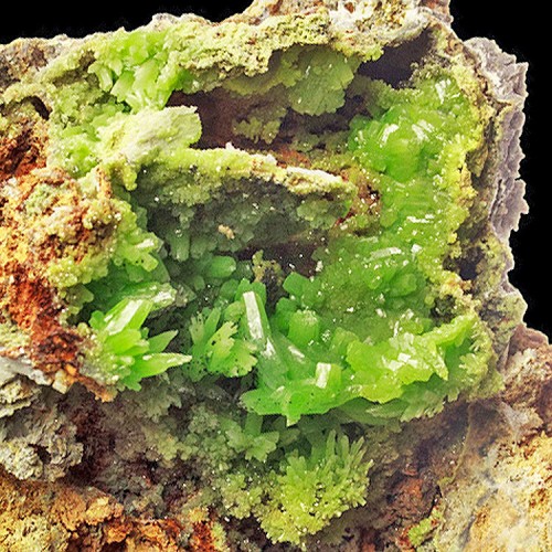 4.3" Flashy Green PYROMORPHITE Crystals Sharp...