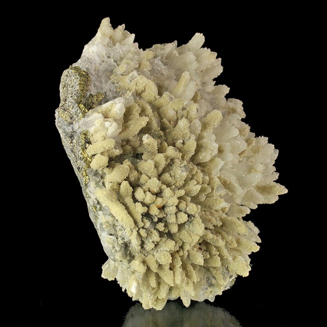 6.3" Spiky QUARTZ Crystals w/CALCITE Backcoating +CHALCOPYRITE Romania for sale