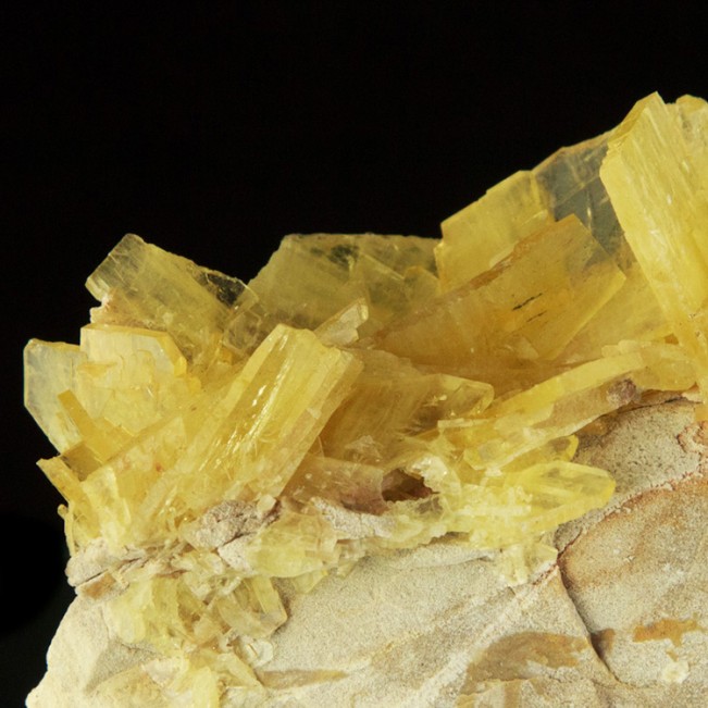 2.9" Gemmy See-Through Yellow Bladed BARITE Crystals Miraflores Peru for sale