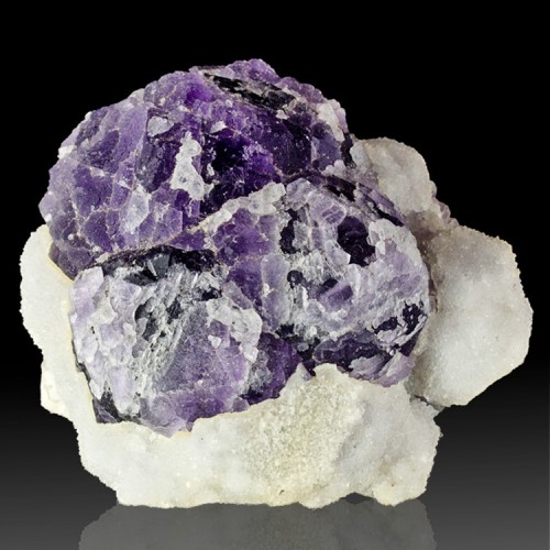 4" Cluster of 3 Purple FLUORITE Crystals on S...
