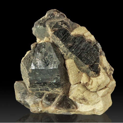 3.2" SMOKY QUARTZ Crystals w/MICROCLINE Moat ...