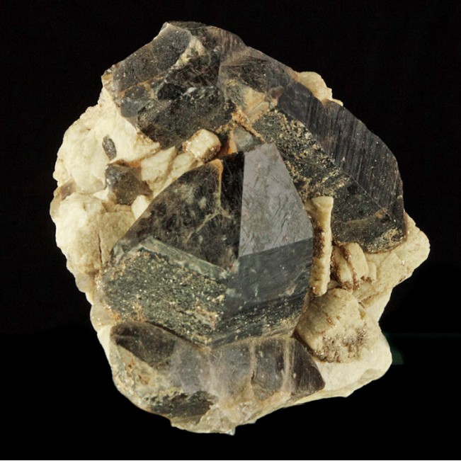 3.2" SMOKY QUARTZ Crystals w/MICROCLINE Moat Mtn NH ex-Ernie Schlichter for sale