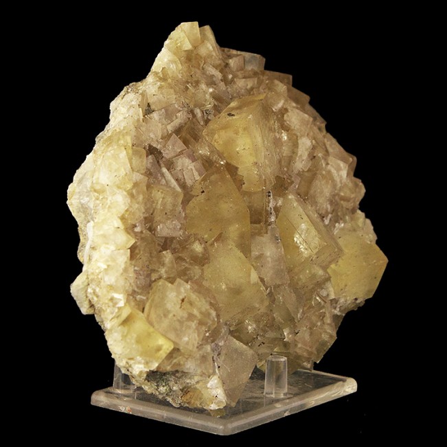 7.7" Shiny Sharp Gemmy Cubic YELLOW FLUORITE Crystals No Damage Morocco for sale