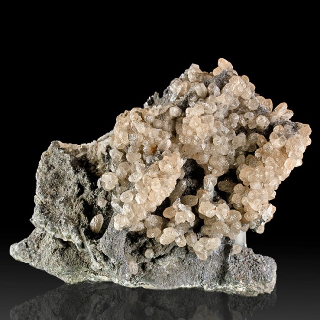 3.2" Pale Pink SMITHSONITE Crystals to 4mm on Matrix Tsumeb Namibia for sale