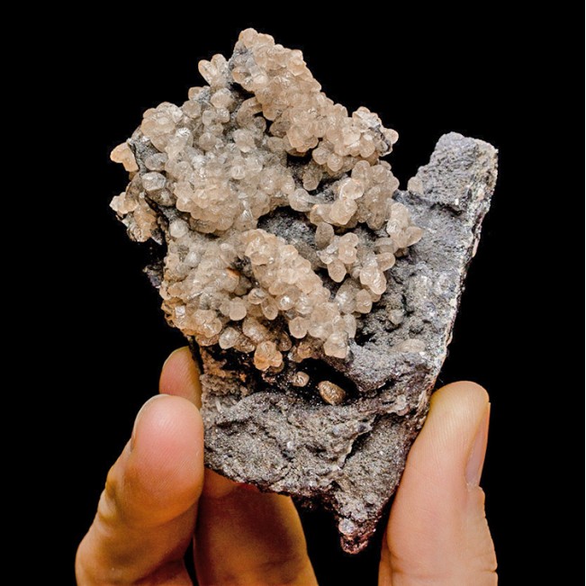 3.2" Pale Pink SMITHSONITE Crystals to 4mm on Matrix Tsumeb Namibia for sale