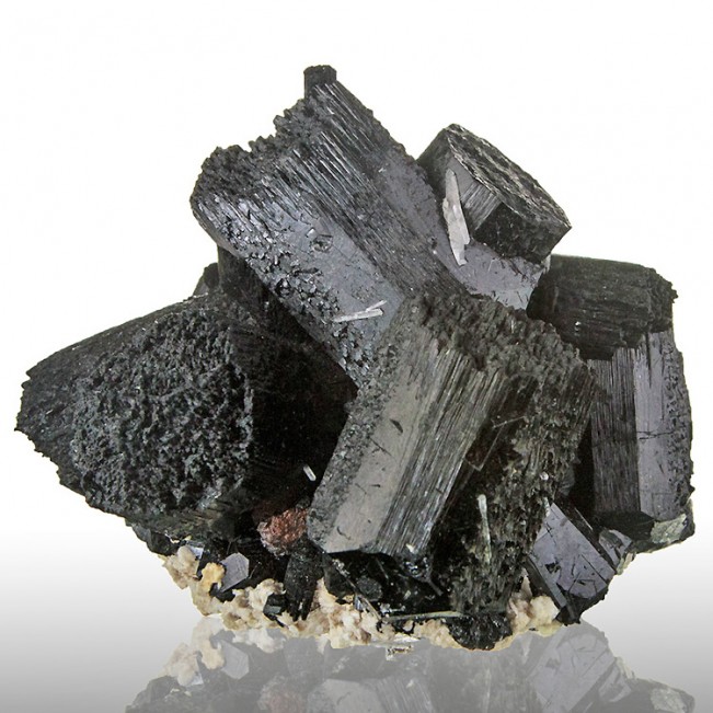 3.2" Multi-Crystal Cluster Jet Black SCHORL TOURMALINE Crystals Namibia for sale
