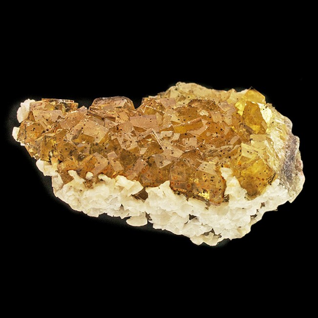 3.2" Gem Clear Yellow Golden FLUORITE Cubic Crystals Villabona Spain for sale