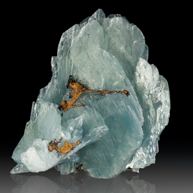 3.1" Delicate Lustrous BLUE BARITE Terminated Crystal Sprays Morocco for sale