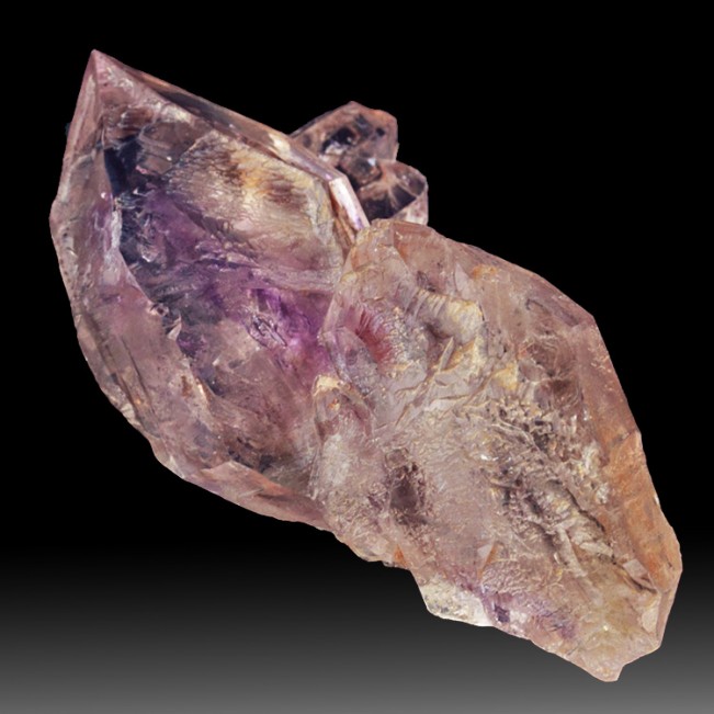 3.2" Sharp PHANTOM AMETHYST Purple + Clear Crystals Brandberg Namibia for sale