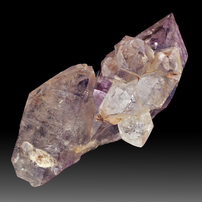3.2" Sharp PHANTOM AMETHYST Purple + Clear Crystals Brandberg Namibia for sale