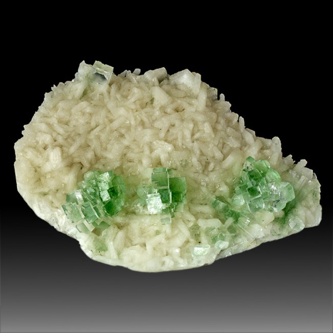 5" Gemmy GREEN APOPHYLLITE Disco Ball Crystals on White Stilbite India for sale