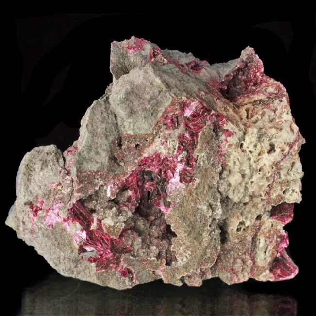 3" Magenta Purple ERYTHRITE Sharp Lustrous Crystals in Matrix Morocco for sale