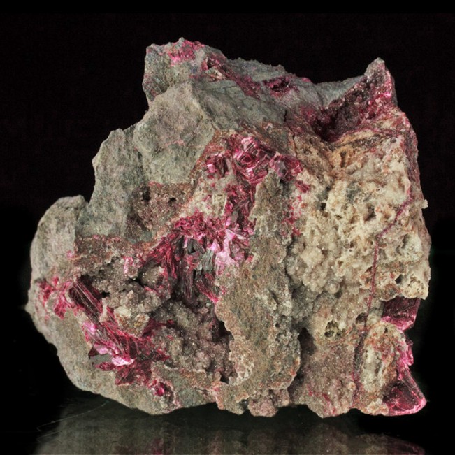 3" Magenta Purple ERYTHRITE Sharp Lustrous Crystals in Matrix Morocco for sale