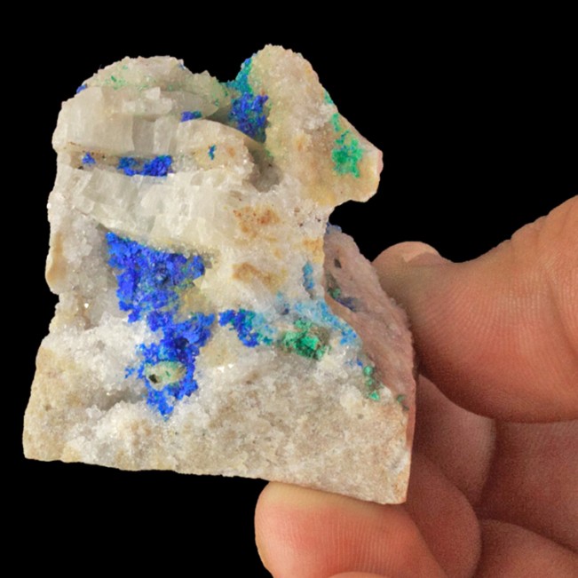 1.9" Sparkly Royal Blue LINARITE Crystals on Druzy Quartz Bingham NM for sale