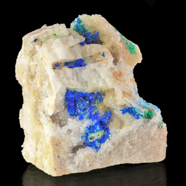 1.9" Sparkly Royal Blue LINARITE Crystals on Druzy Quartz Bingham NM for sale