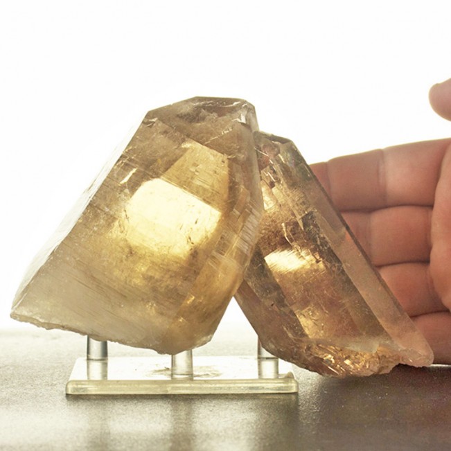 6.1" Intersecting Gem Clear CITRINE QUARTZ Terminated Crystals Brazil for sale